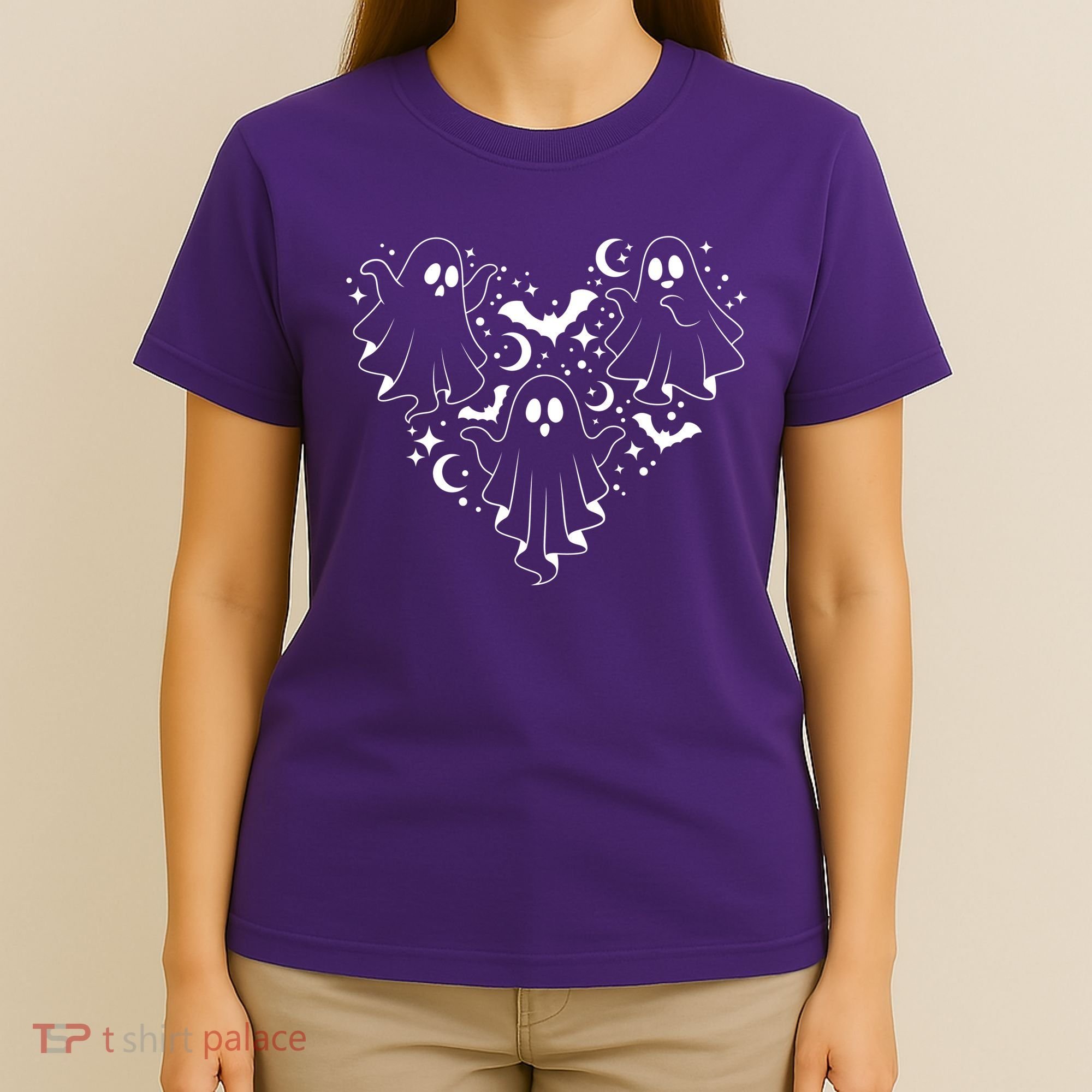 Boo Ghost Heart Halloween Festive T-Shirt