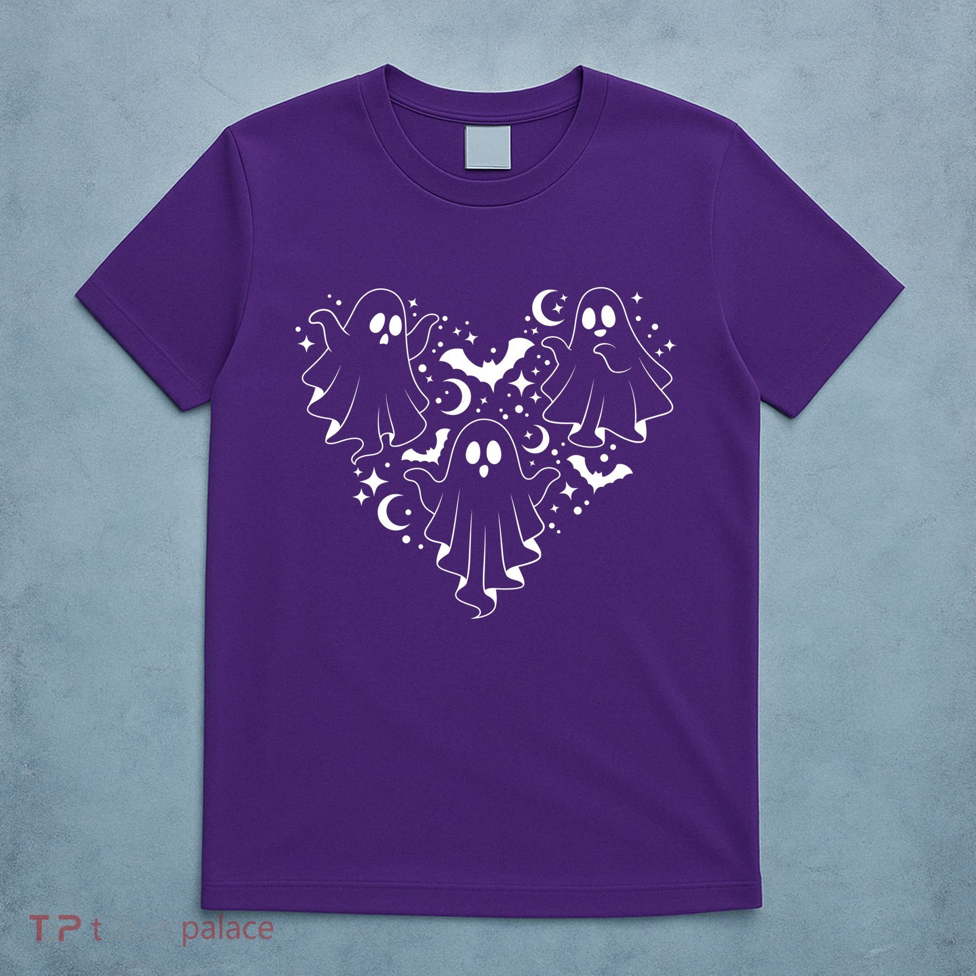Boo Ghost Heart Halloween Festive T-Shirt