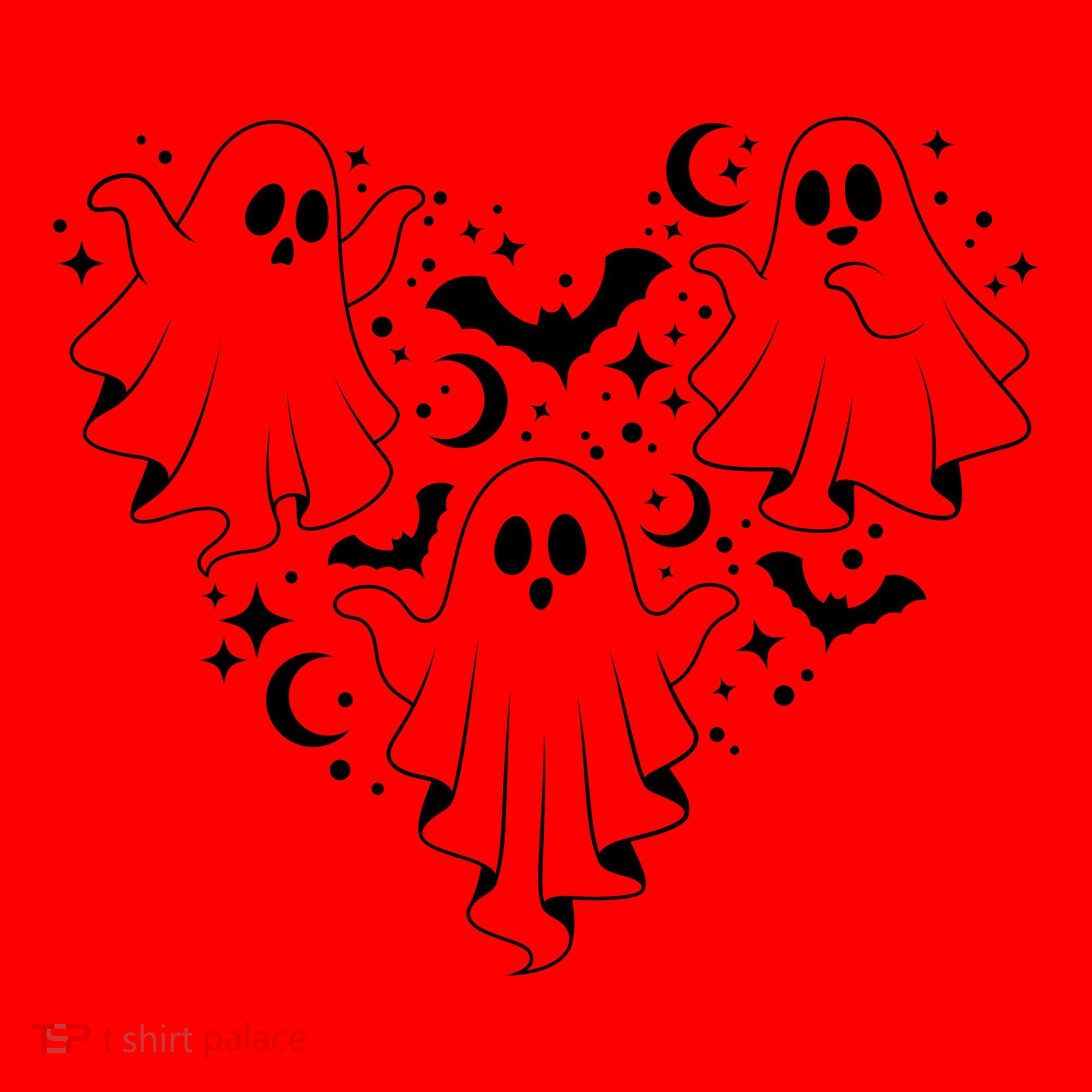 Boo Ghost Heart Halloween Festive Santa Hat