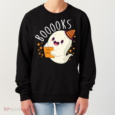 Books Ghost Halloween Cute Funny Women's Sweatshirt