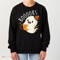 Books Ghost Halloween Cute Funny Women's Sweatshirt thumb 0