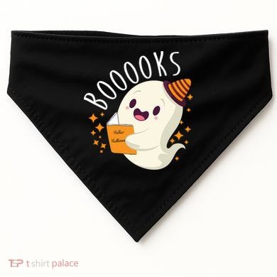 Books Ghost Halloween Cute Funny USA-Made Doggie Bandana