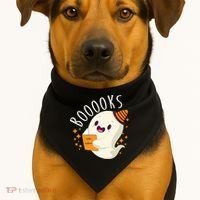 Books Ghost Halloween Cute Funny USA-Made Doggie Bandana thumb 1