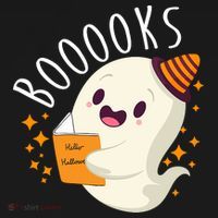 Books Ghost Halloween Cute Funny USA-Made Doggie Bandana thumb 2