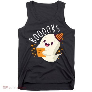 Books Ghost Halloween Cute Funny Tank Top
