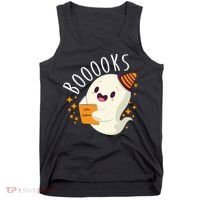 Books Ghost Halloween Cute Funny Tank Top thumb 0