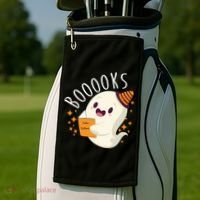 Books Ghost Halloween Cute Funny Golf Towel thumb 2
