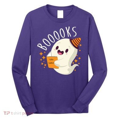 Books Ghost Halloween Cute Funny Long Sleeve Shirt