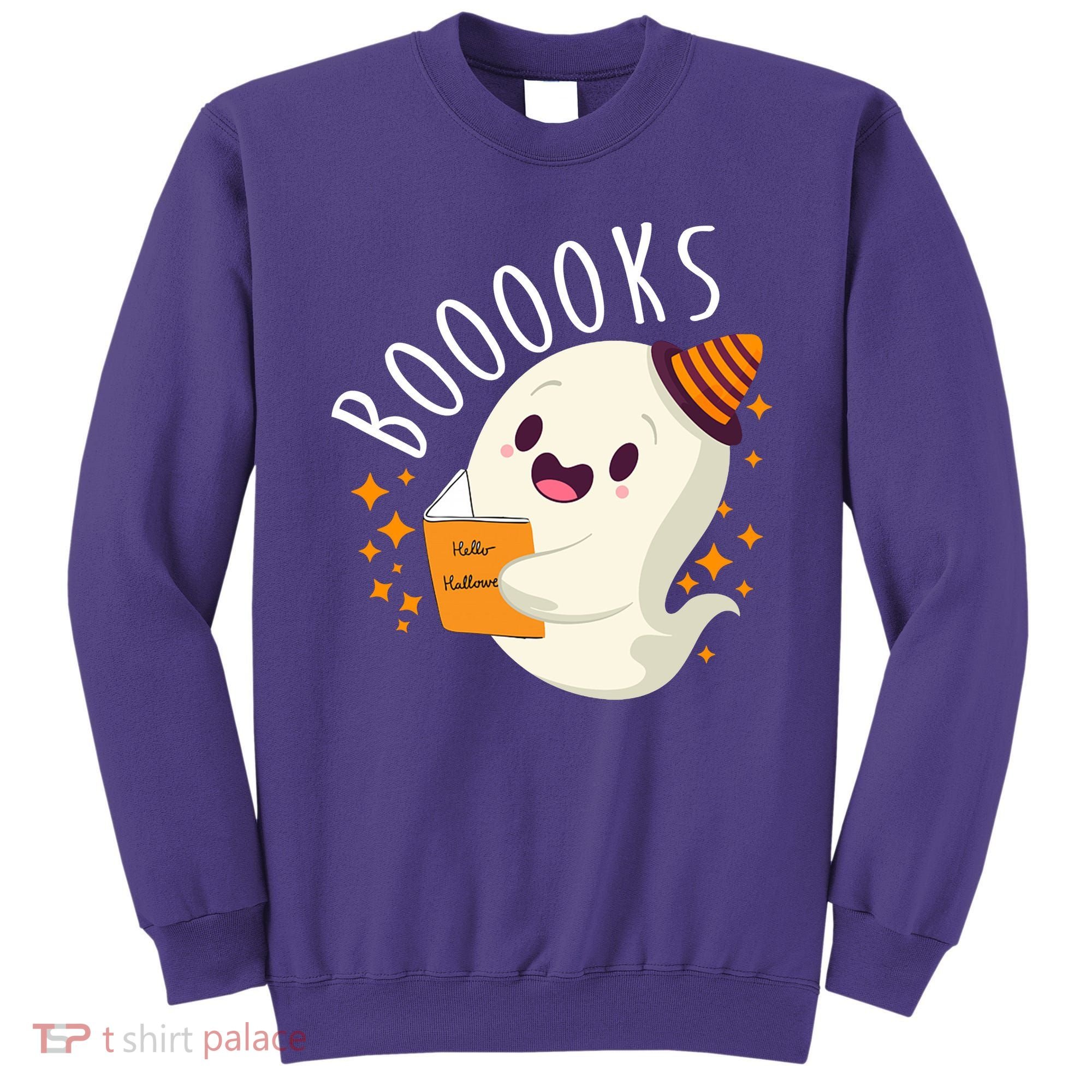 Books Ghost Halloween Cute Funny Sweatshirt
