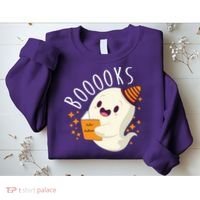 Books Ghost Halloween Cute Funny Sweatshirt thumb 2