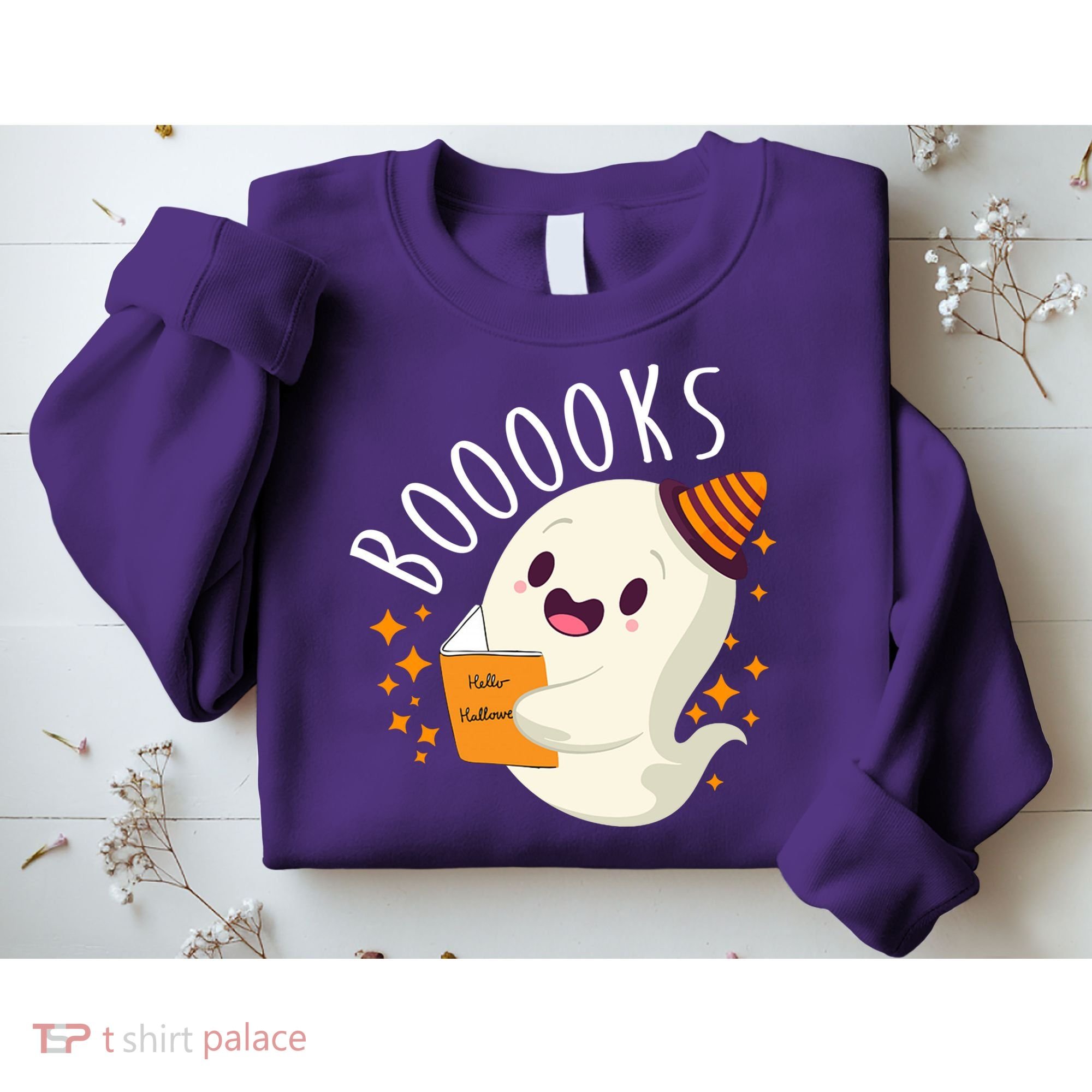 Books Ghost Halloween Cute Funny Sweatshirt