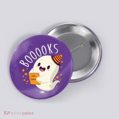 Books Ghost Halloween Cute Funny Button
