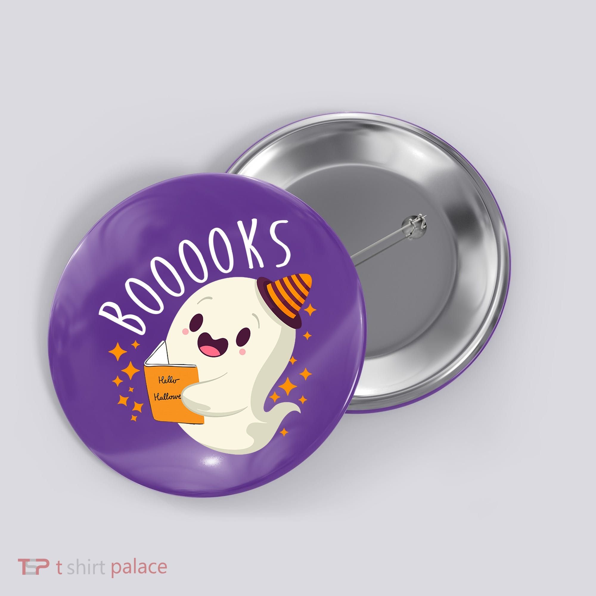 Books Ghost Halloween Cute Funny Button
