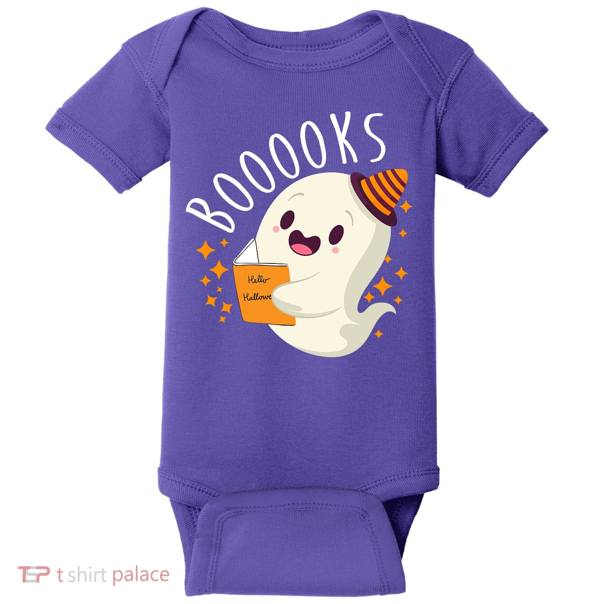 Books Ghost Halloween Cute Funny Baby Bodysuit