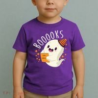 Books Ghost Halloween Cute Funny Toddler T-Shirt thumb 2