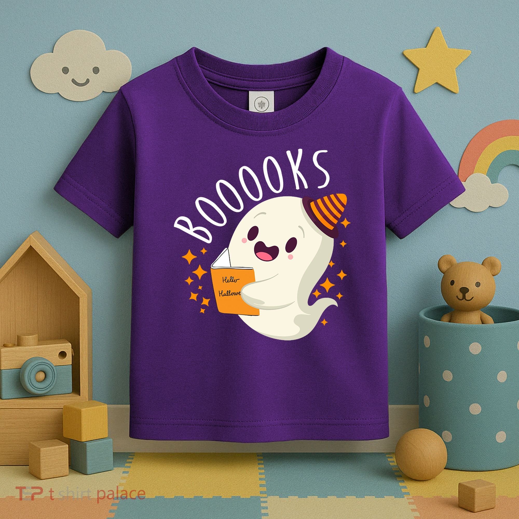 Books Ghost Halloween Cute Funny Toddler T-Shirt