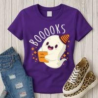 Books Ghost Halloween Cute Funny Women's T-Shirt thumb 3