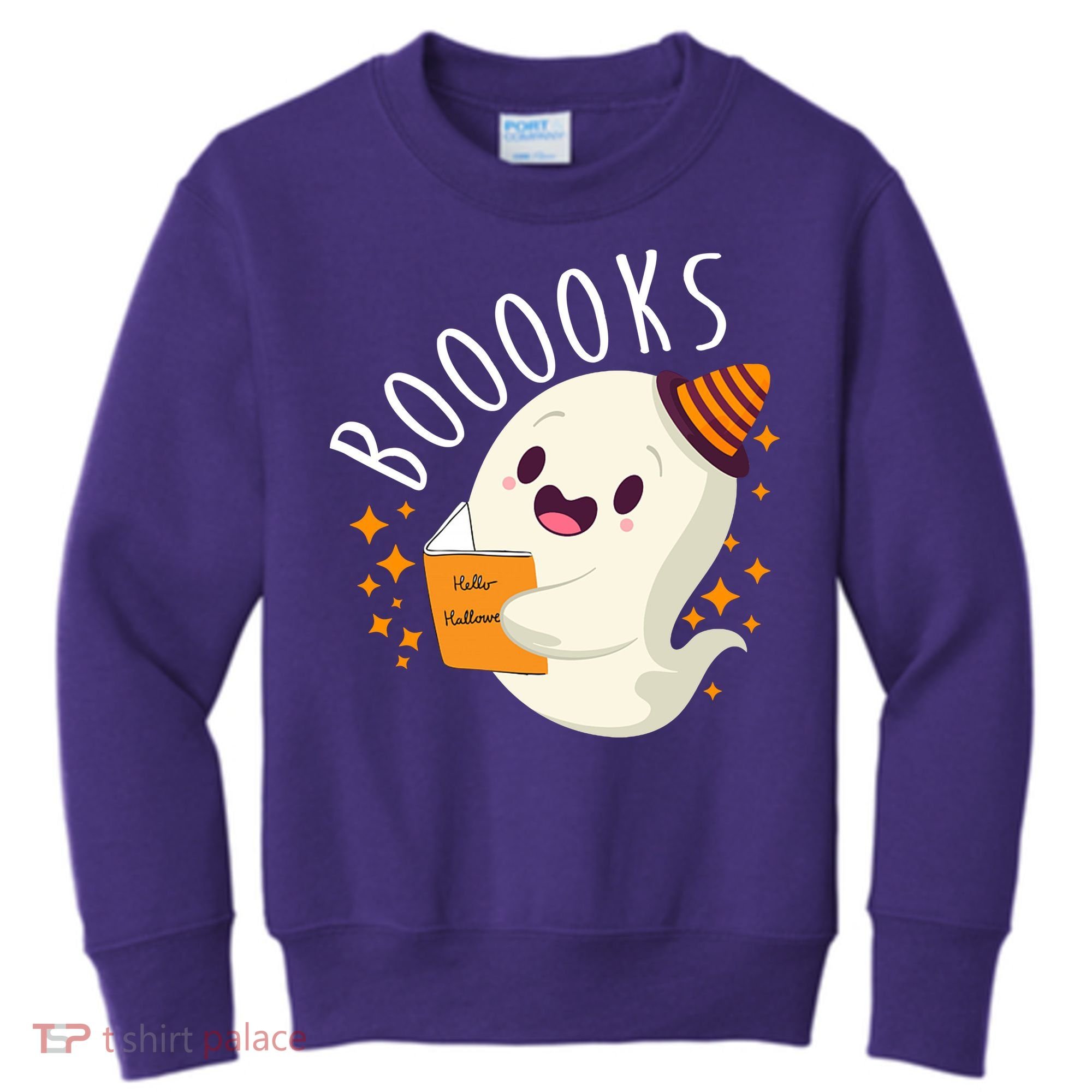 Books Ghost Halloween Cute Funny Kids Sweatshirt