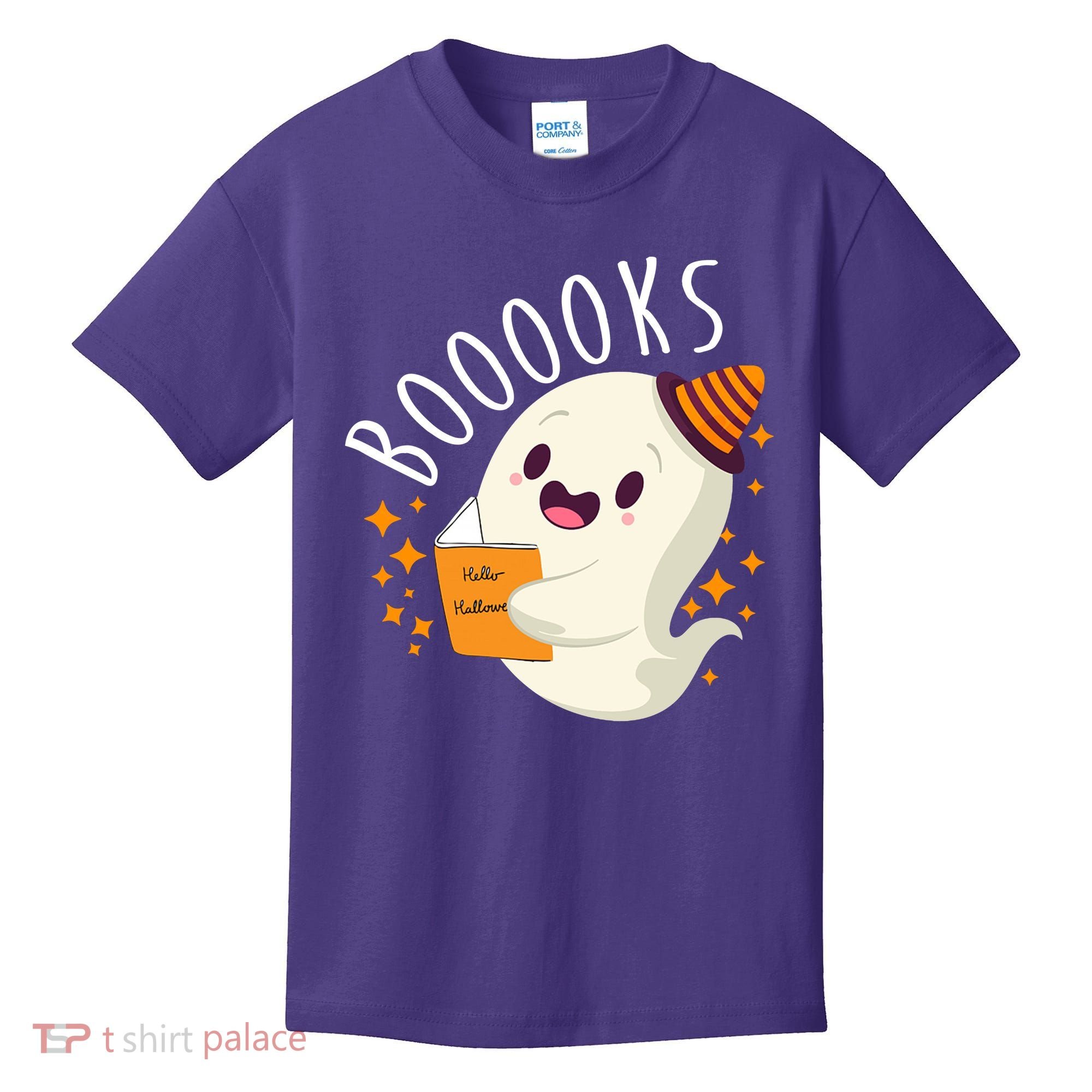 Books Ghost Halloween Cute Funny Kids T-Shirt