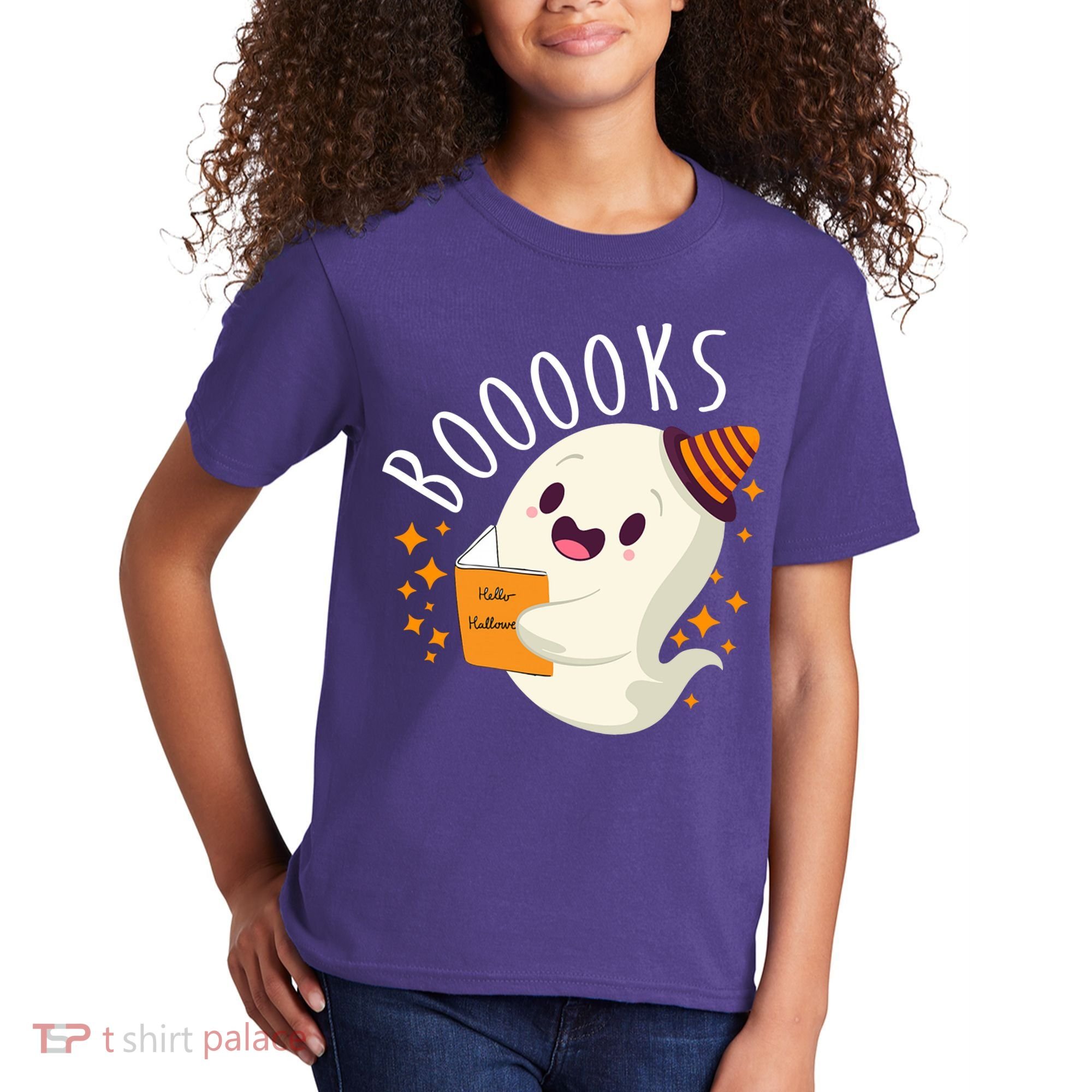 Books Ghost Halloween Cute Funny Kids T-Shirt