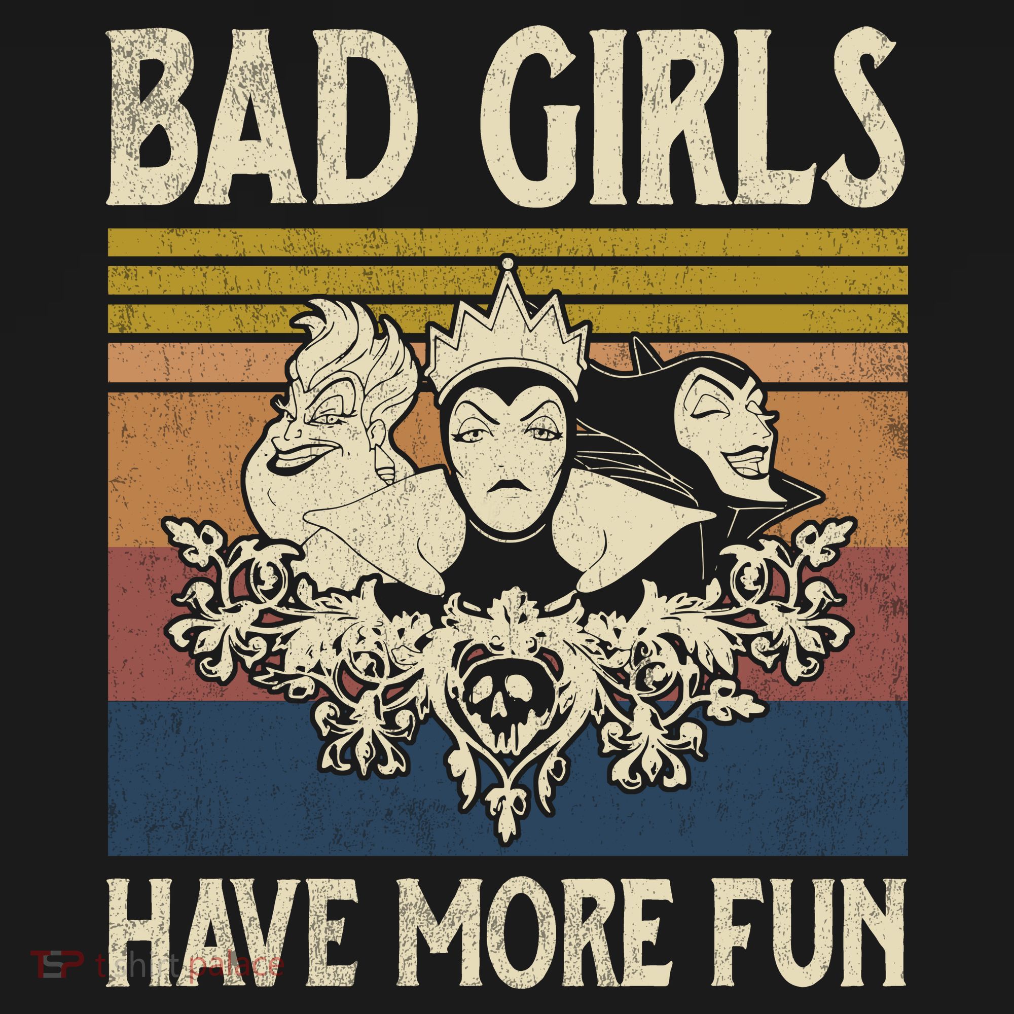 Bad Girls Have More Fun Bad Witches Villain Character Vintage Halloween T-Shirt