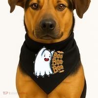 Boo Ghost Halloween Cute USA-Made Doggie Bandana thumb 1