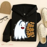 Boo Ghost Halloween Cute Hoodie thumb 4