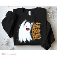 Boo Ghost Halloween Cute Sweatshirt thumb 2