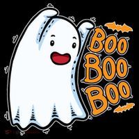 Boo Ghost Halloween Cute Button thumb 1