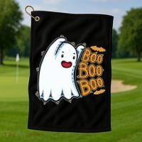 Boo Ghost Halloween Cute Golf Towel thumb 1