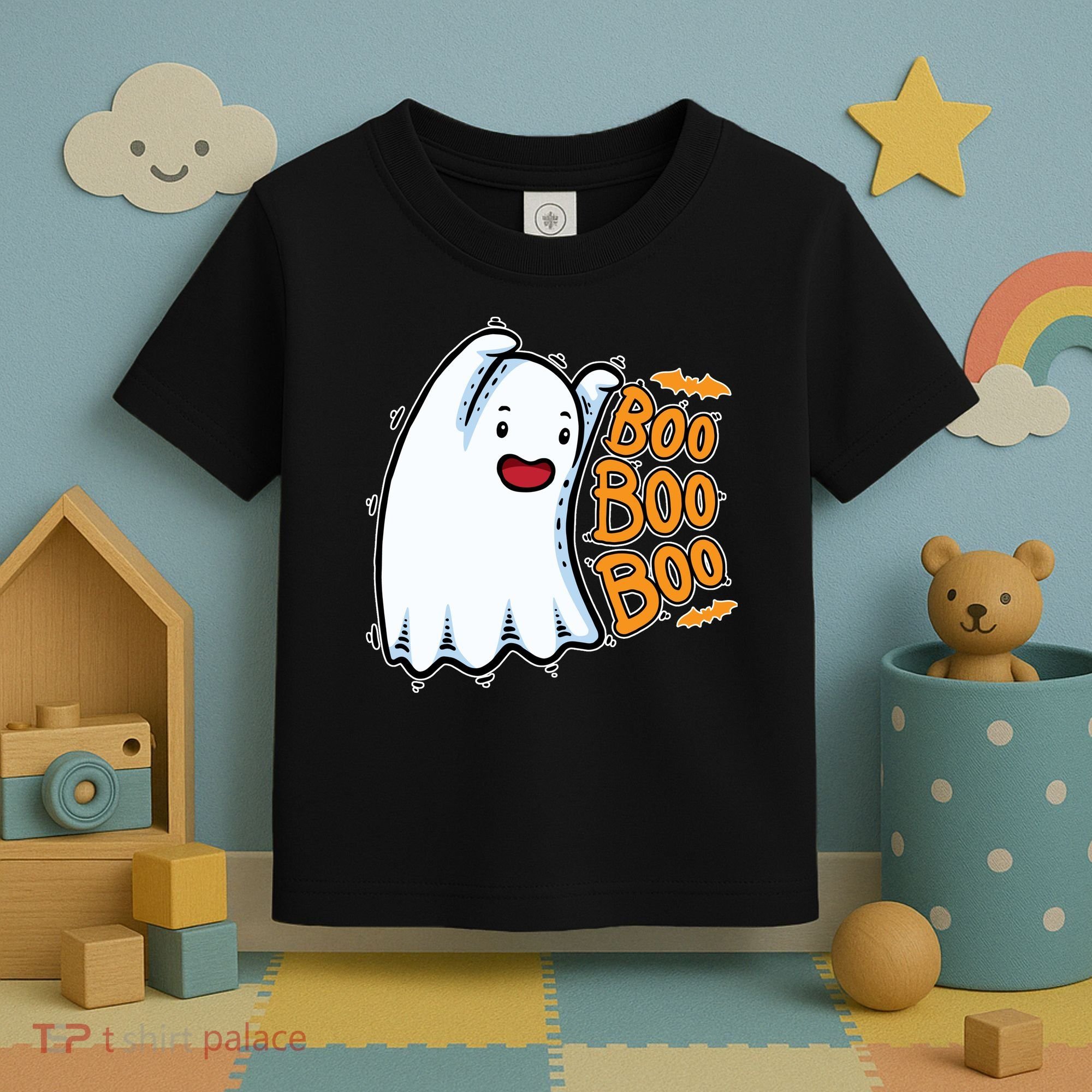 Boo Ghost Halloween Cute Toddler T-Shirt