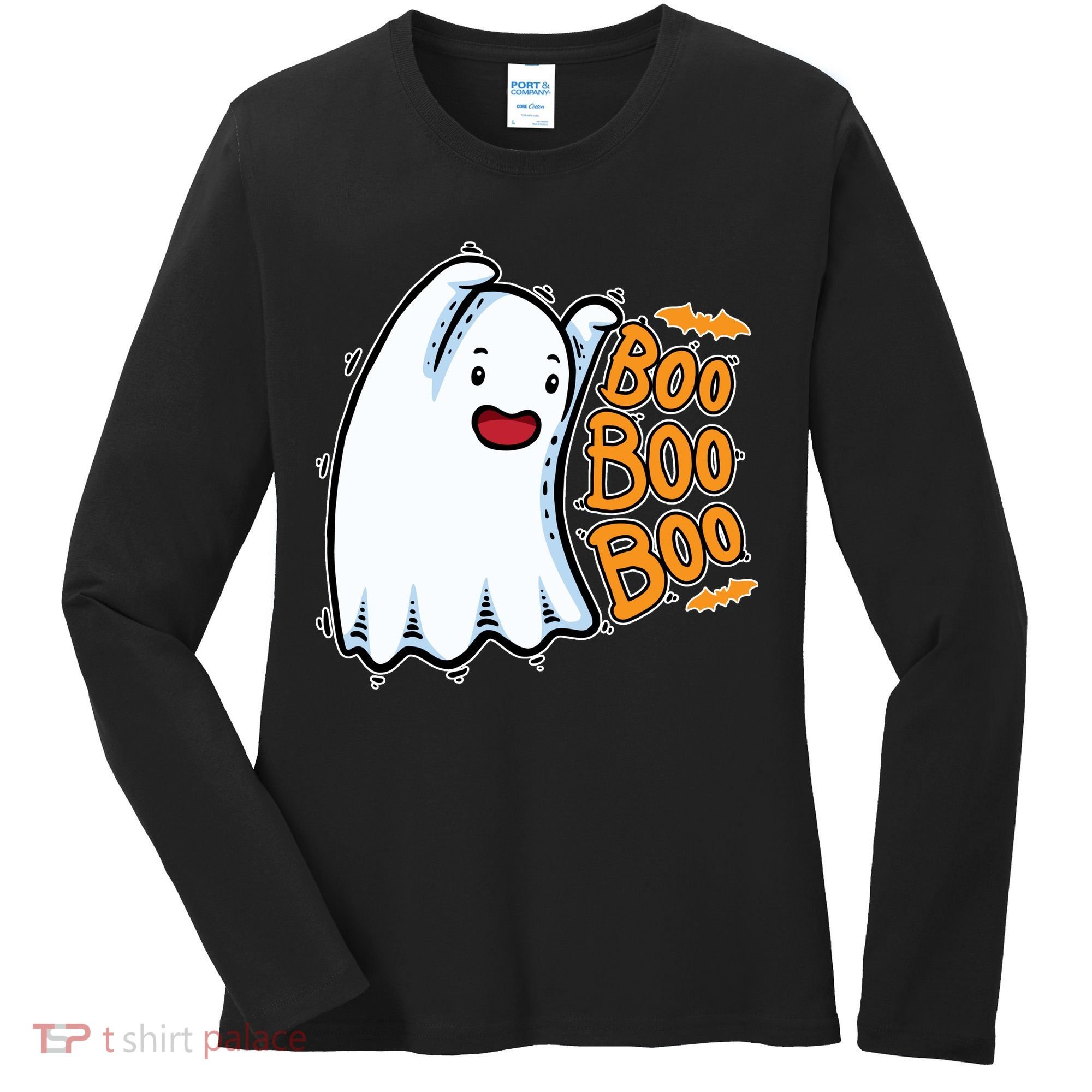 Boo Ghost Halloween Cute Women's Long Sleeve Shirt