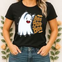 Boo Ghost Halloween Cute Women's T-Shirt thumb 2
