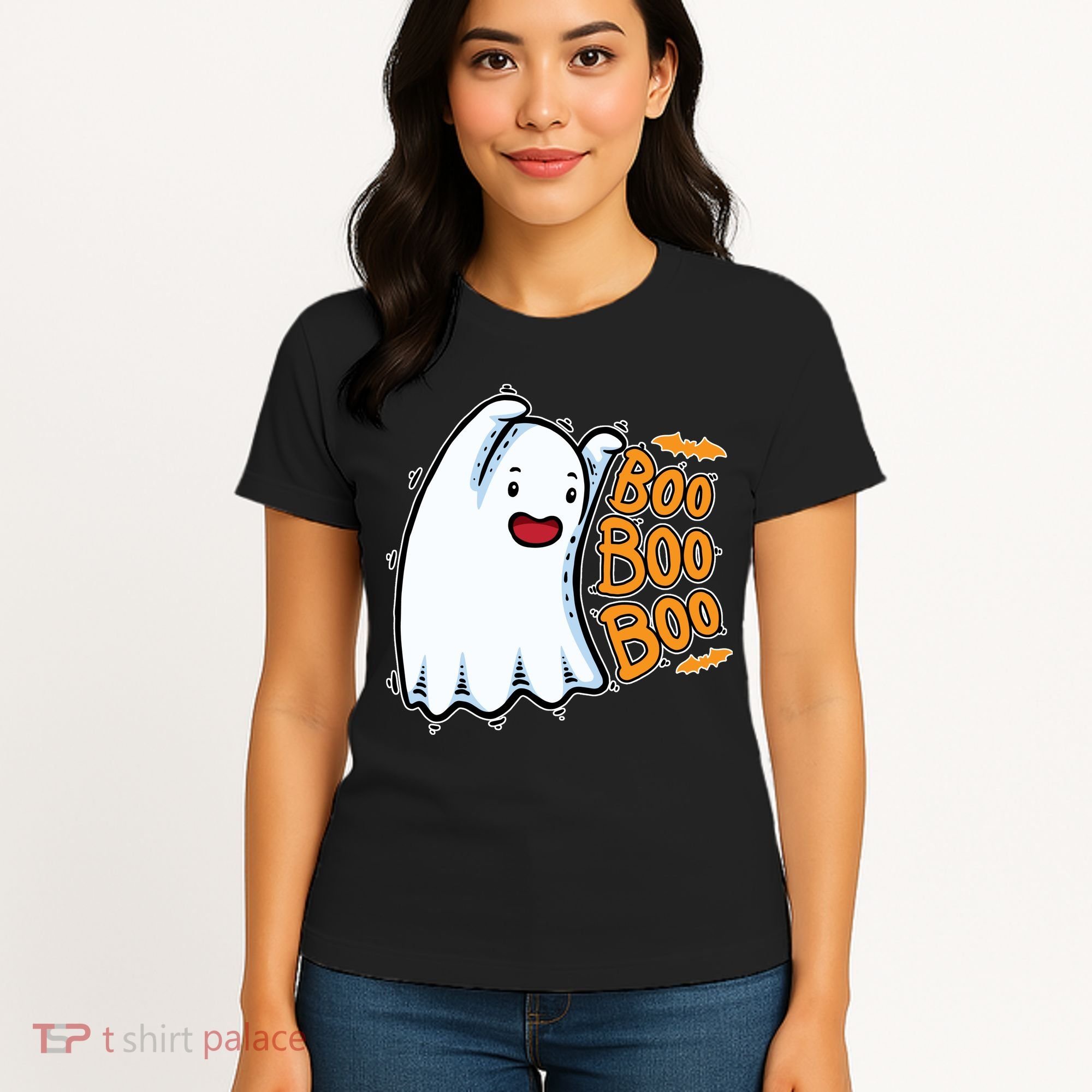 Boo Ghost Halloween Cute Women's T-Shirt