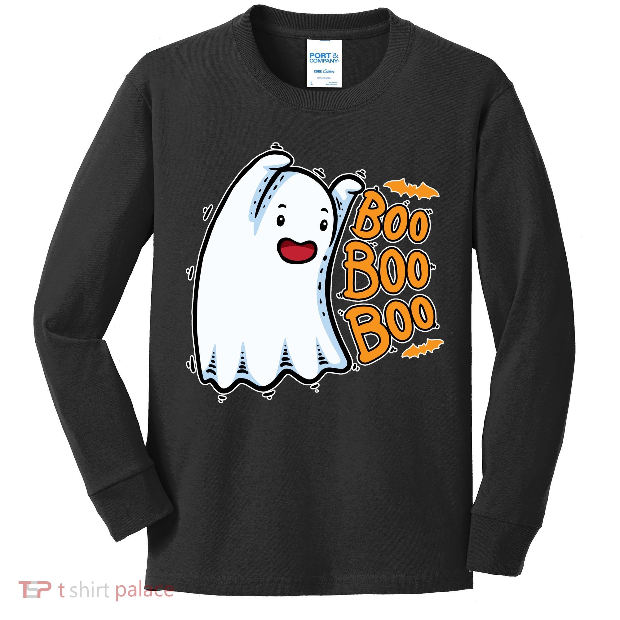 Boo Ghost Halloween Cute Kids Long Sleeve Shirt