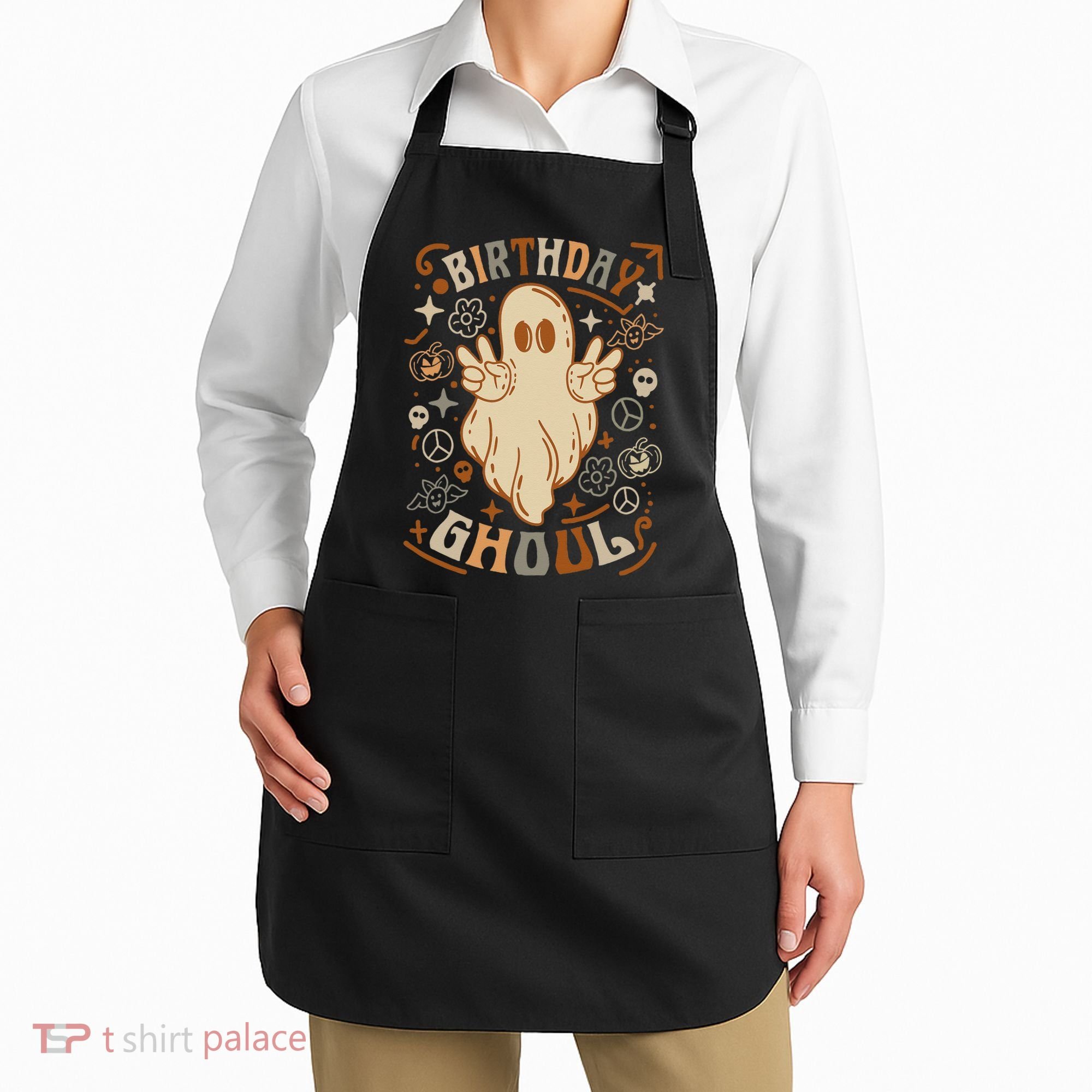 Birthday Ghoul Halloween Ghost BOO Apron
