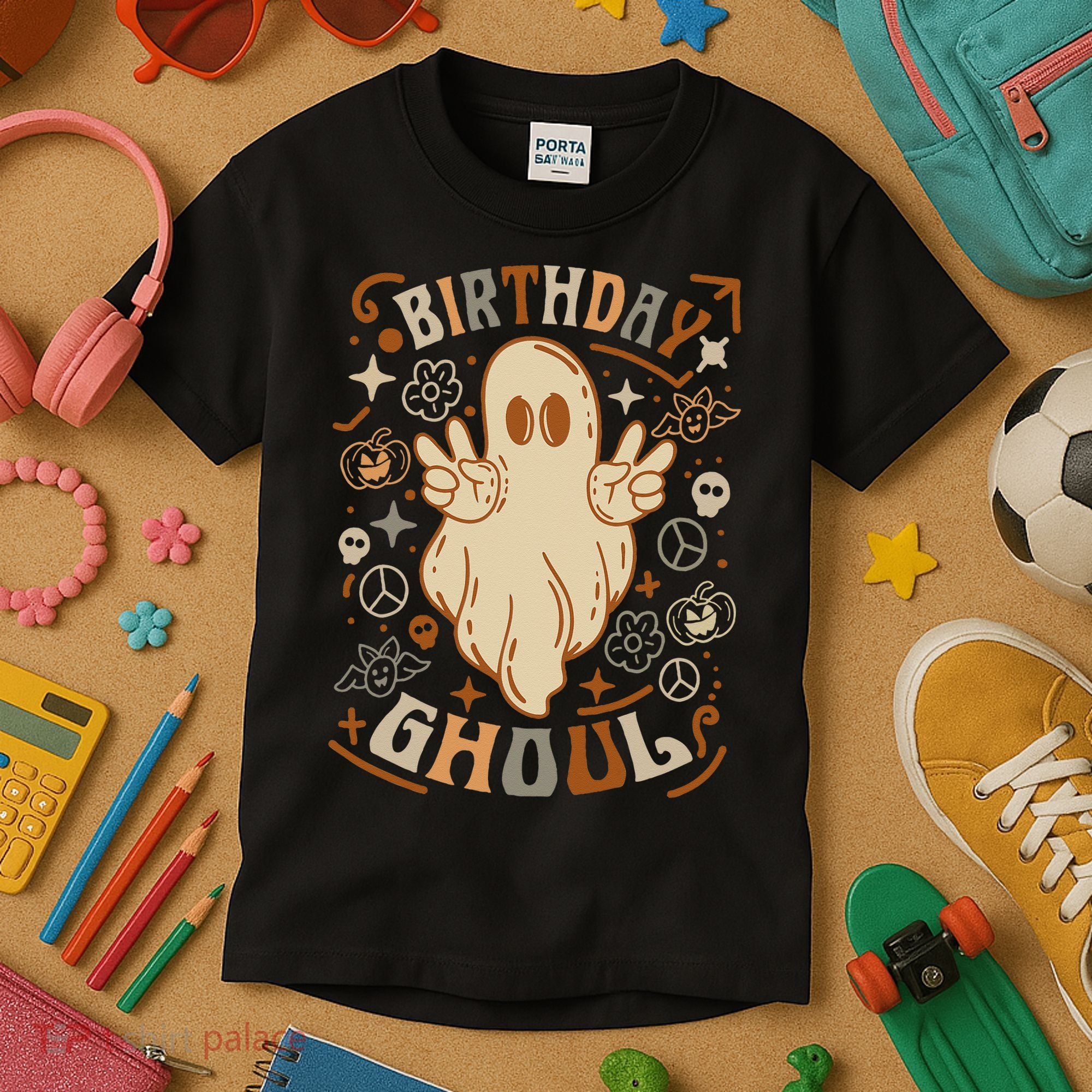 Birthday Ghoul Halloween Ghost BOO Kids T-Shirt