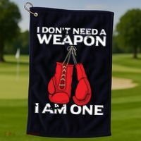 Boxing Gloves I Dont Need A Weapon Combat Boxer Golf Towel thumb 1