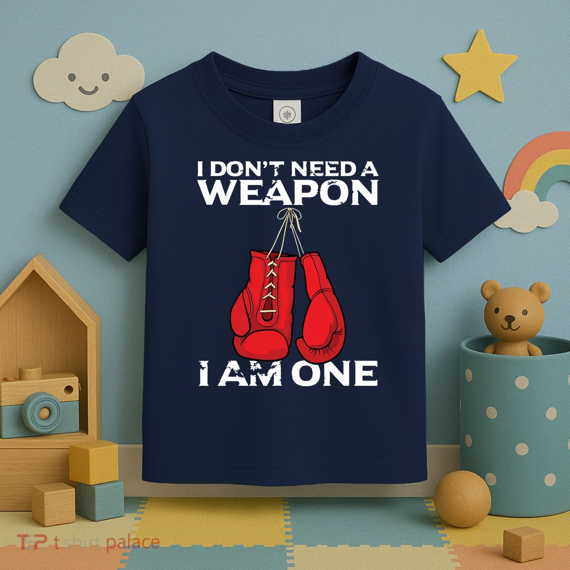 Boxing Gloves I Dont Need A Weapon Combat Boxer Toddler T-Shirt