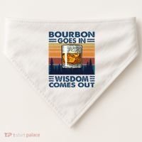 Bourbon Goes In Wisdom Comes Out Bourbon Drinking Lover USA-Made Doggie Bandana thumb 0