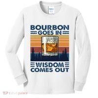 Bourbon Goes In Wisdom Comes Out Bourbon Drinking Lover Kids Long Sleeve Shirt thumb 0