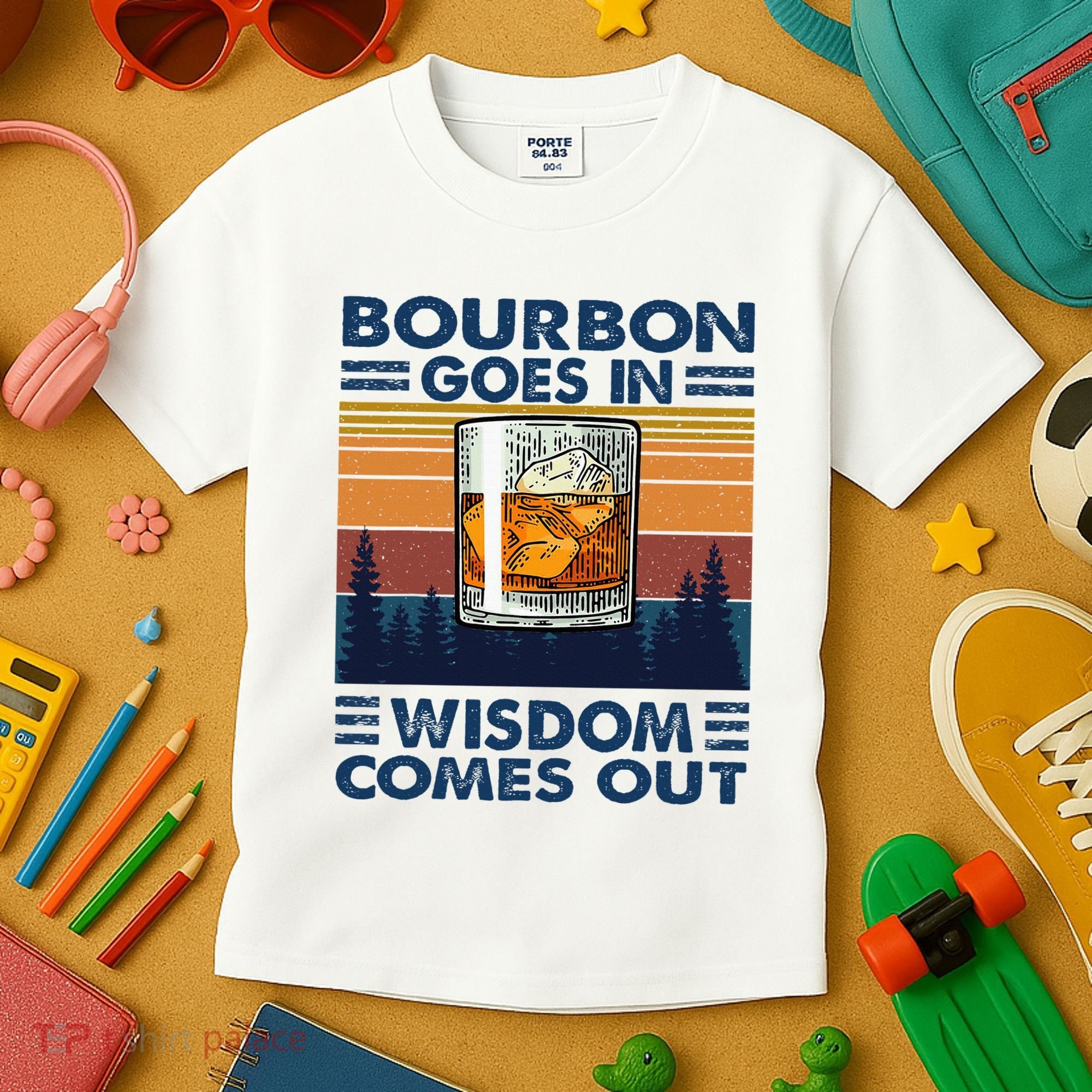 Bourbon Goes In Wisdom Comes Out Bourbon Drinking Lover Kids T-Shirt