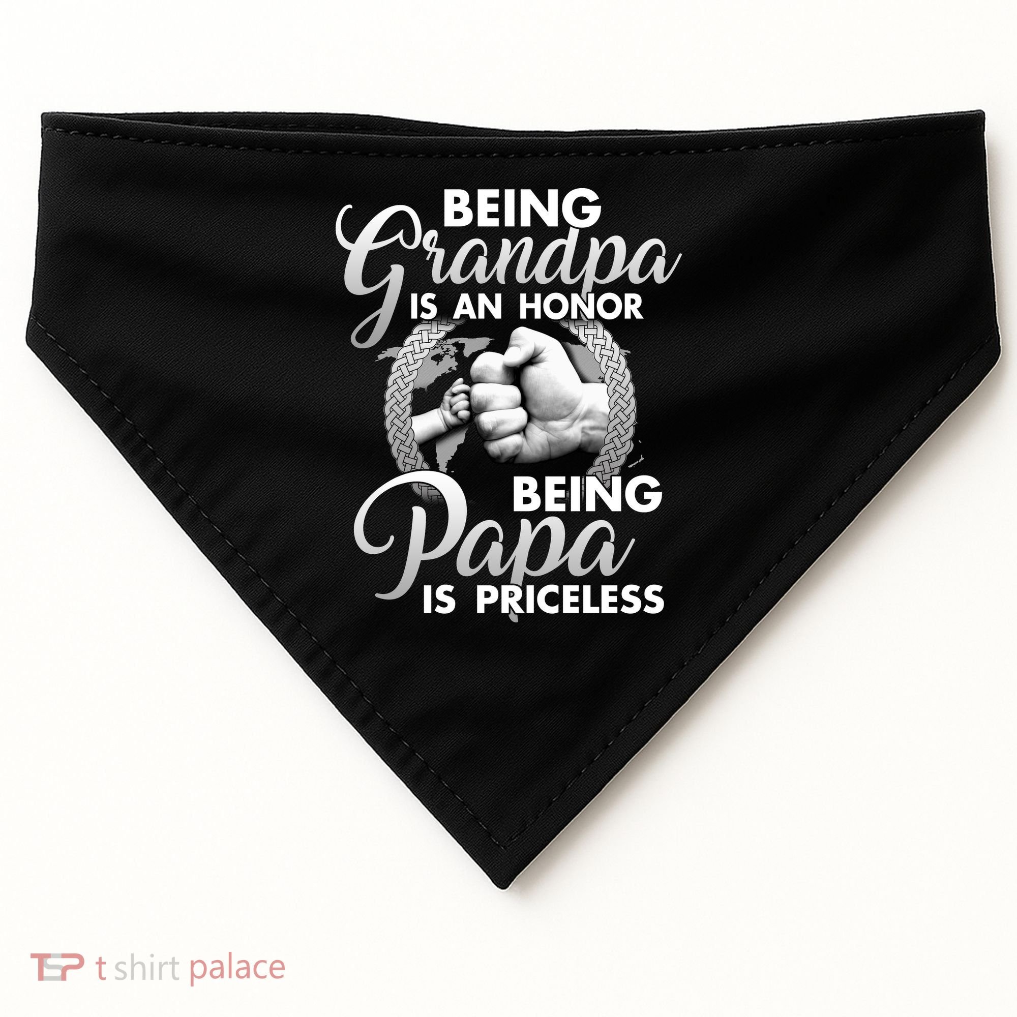 Being Grandpa Is An Honor Being Papa Is Priceless USA-Made Doggie Bandana