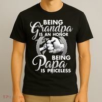 Being Grandpa Is An Honor Being Papa Is Priceless T-Shirt thumb 3