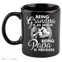 Being Grandpa Is An Honor Being Papa Is Priceless 11oz C Handle Ceramic Mug thumb 2