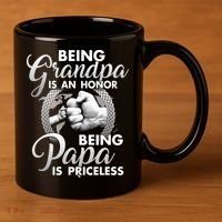 Being Grandpa Is An Honor Being Papa Is Priceless 11oz C Handle Ceramic Mug thumb 3