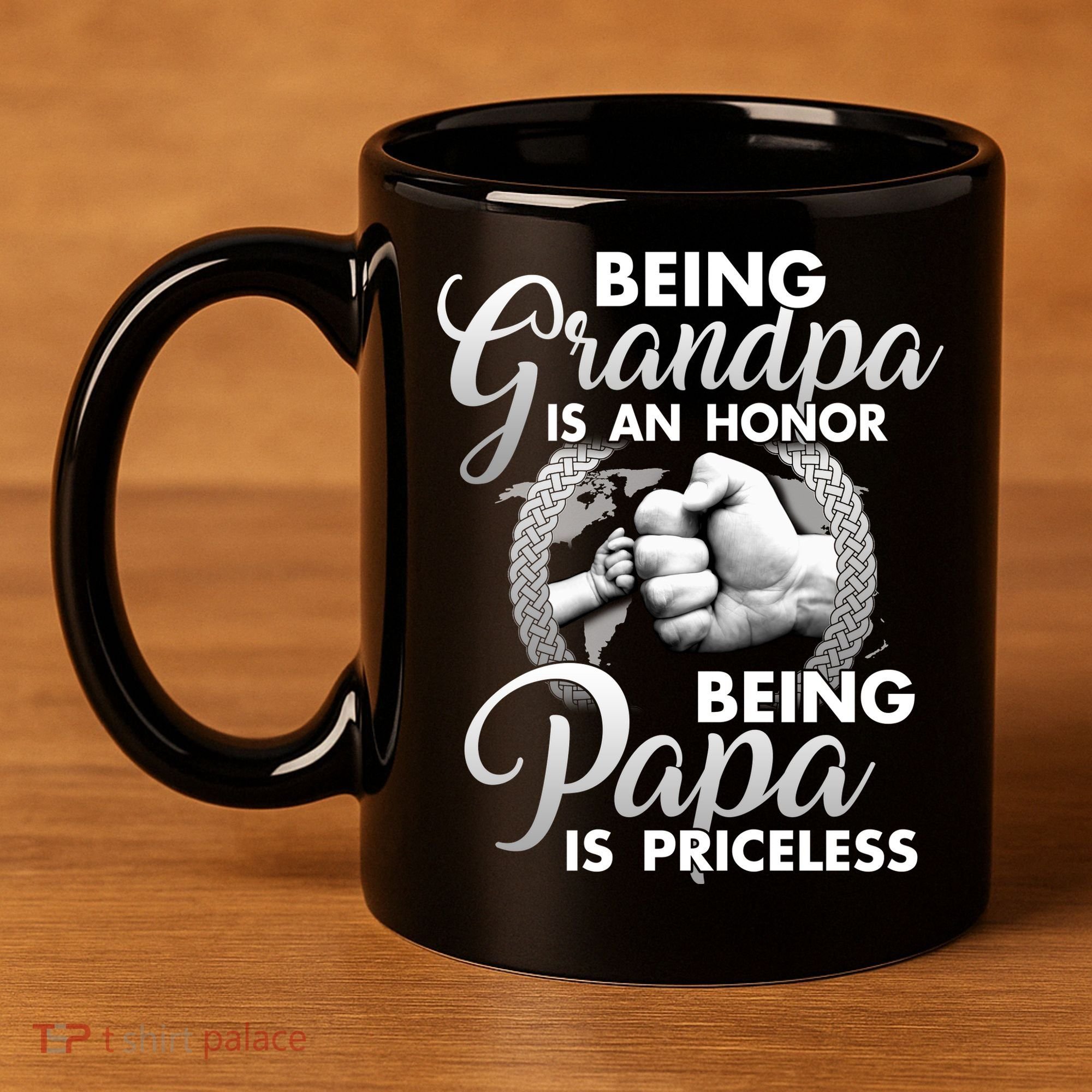 Being Grandpa Is An Honor Being Papa Is Priceless 11oz C Handle Ceramic Mug