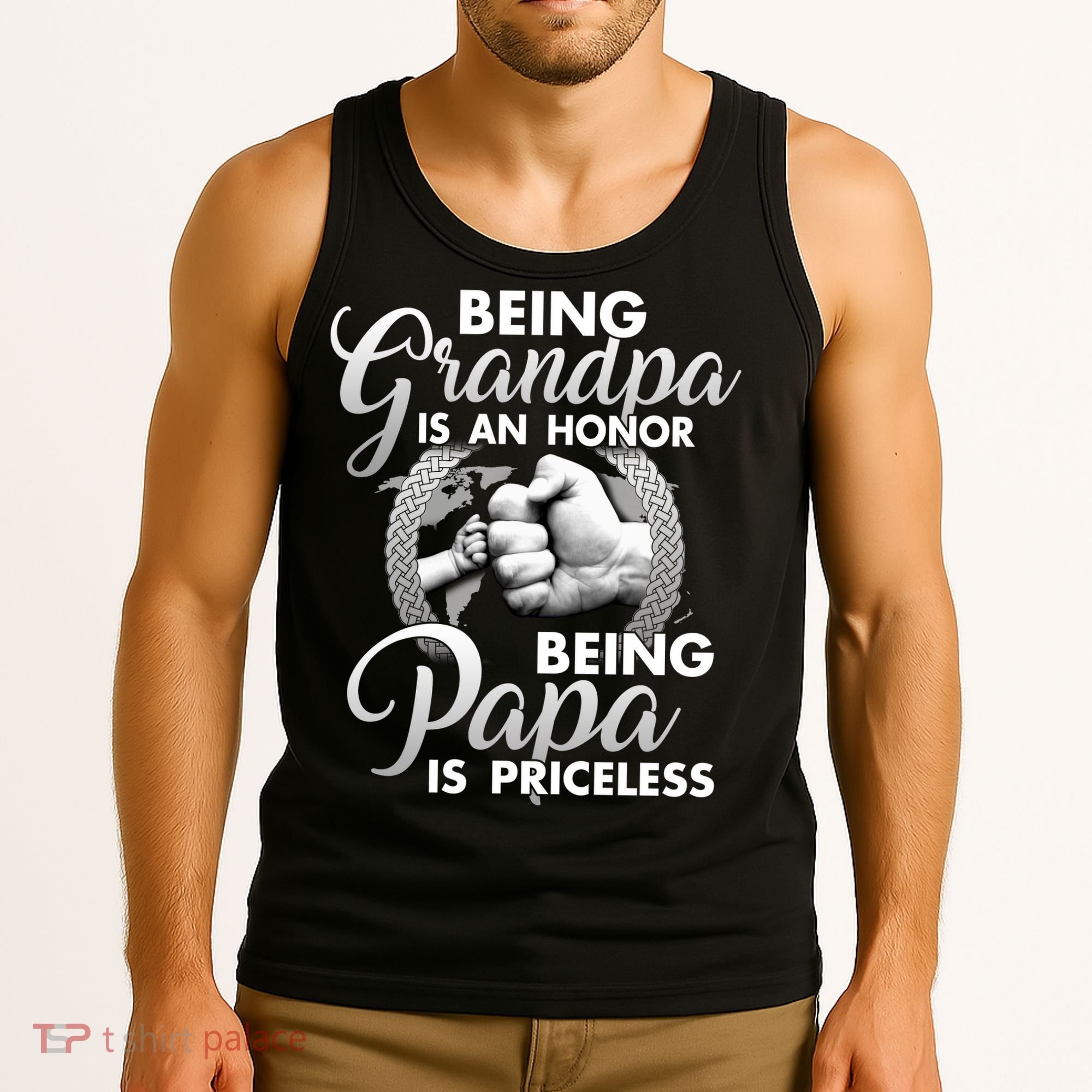 Being Grandpa Is An Honor Being Papa Is Priceless Tank Top