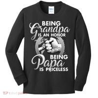 Being Grandpa Is An Honor Being Papa Is Priceless Kids Long Sleeve Shirt thumb 0