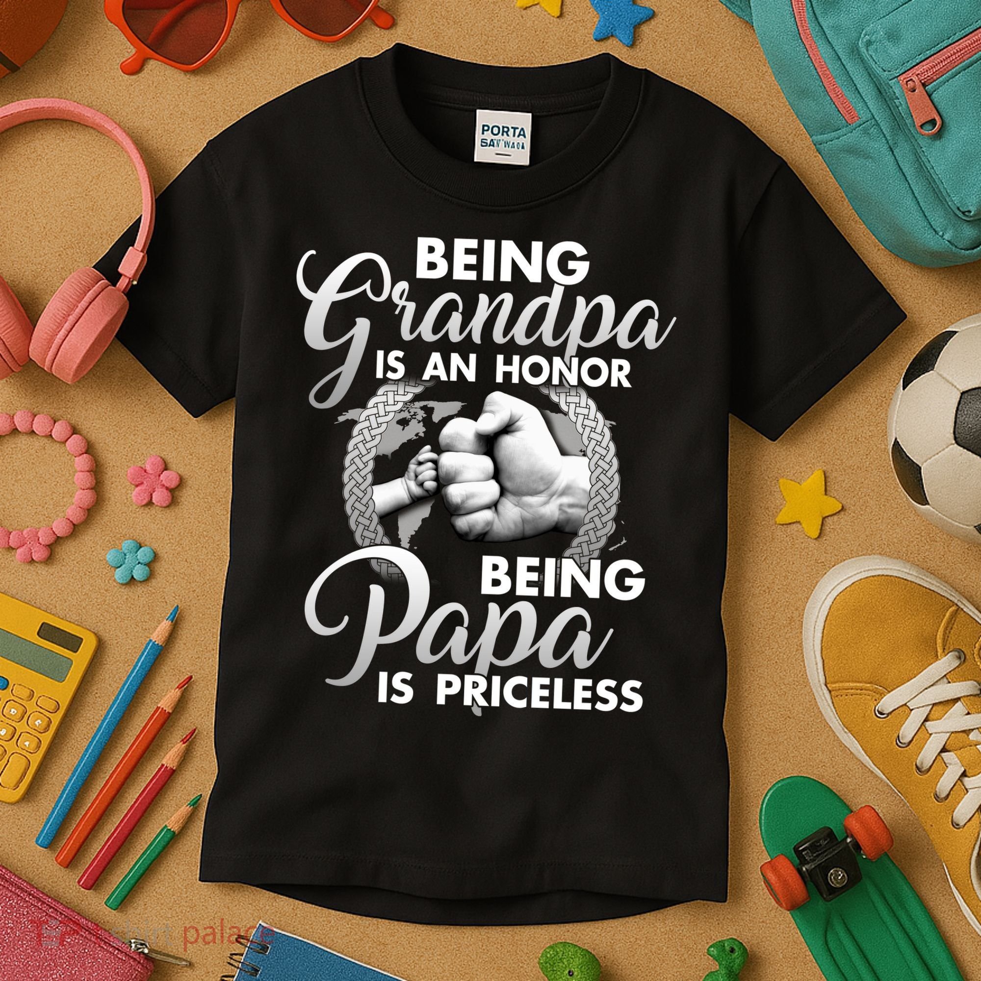 Being Grandpa Is An Honor Being Papa Is Priceless Kids T-Shirt